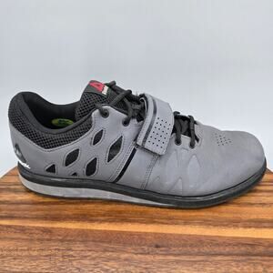 Reebok Lifter PR Shoes Men's 11.5 Gray Strap Weightlifting Gym Workout Sneakers